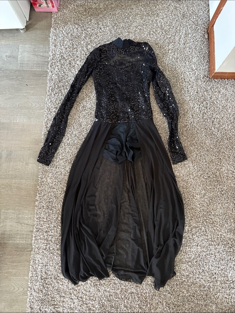 Balera Black Long Sleeve Sequin & Chiffon Dance Costume